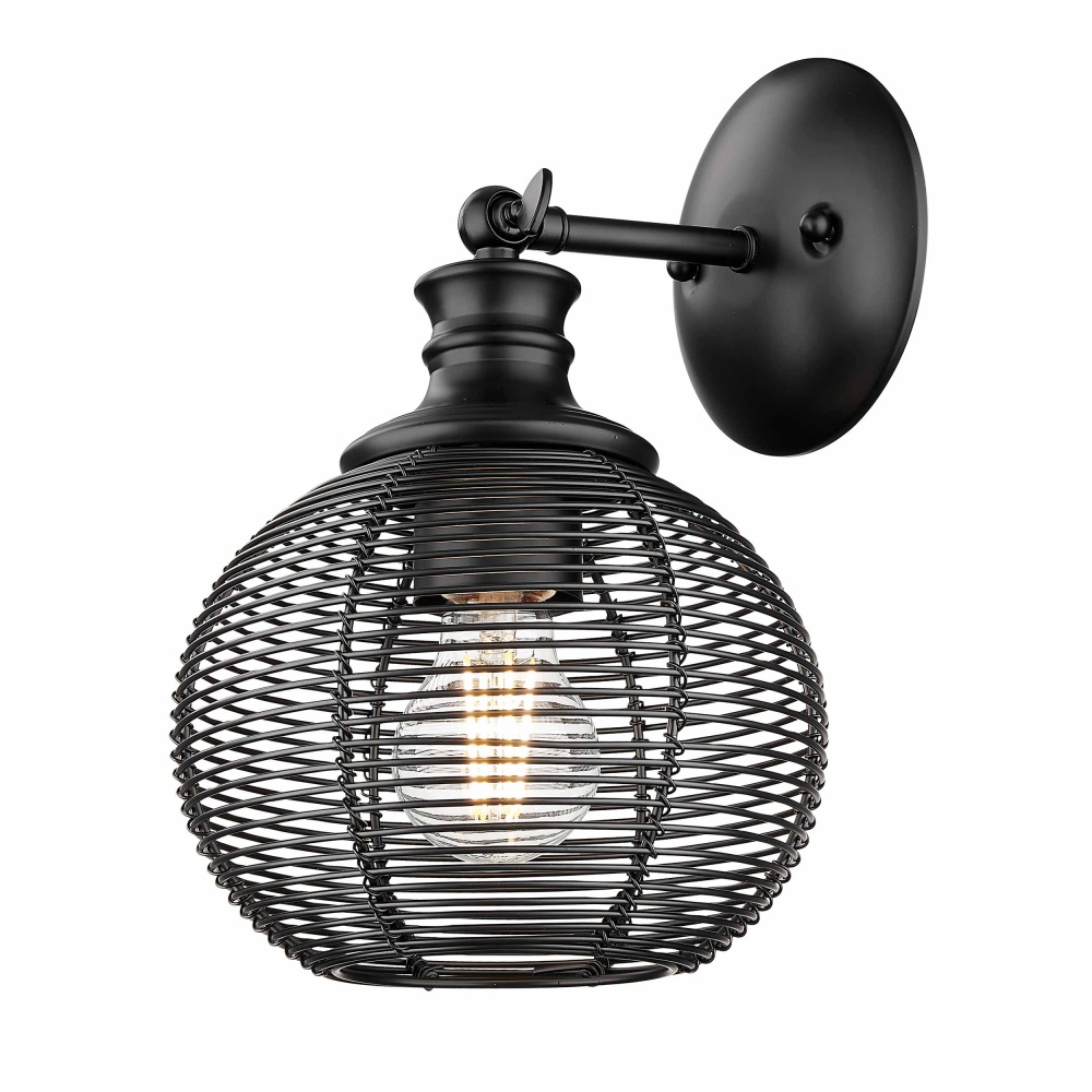 Golden Lighting Calypso 1-light Wall Sconce in Matte Black
